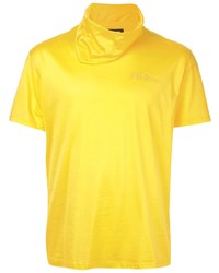 T-shirt à col rond jaune Raf Simons