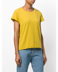 T-shirt à col rond jaune Simon Miller
