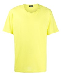 T-shirt à col rond jaune Roberto Collina