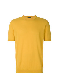 T-shirt à col rond jaune Roberto Collina