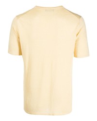 T-shirt à col rond jaune Roberto Collina