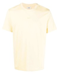 T-shirt à col rond jaune Sandro
