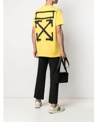 T-shirt à col rond jaune Off-White