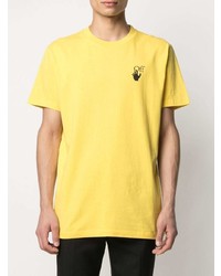 T-shirt à col rond jaune Off-White