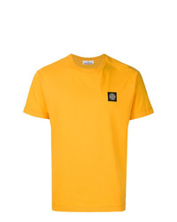 T-shirt à col rond jaune Stone Island
