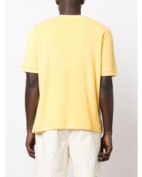 T-shirt à col rond jaune Zanone