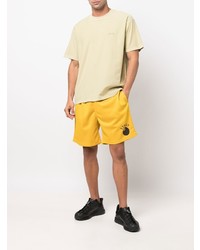 T-shirt à col rond jaune Stussy