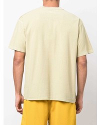 T-shirt à col rond jaune Stussy