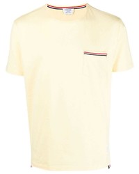 T-shirt à col rond jaune Thom Browne