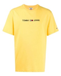 T-shirt à col rond jaune Tommy Jeans