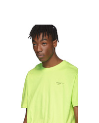 T-shirt à col rond jaune Off-White