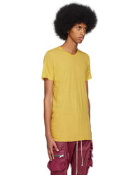 T-shirt à col rond jaune Rick Owens