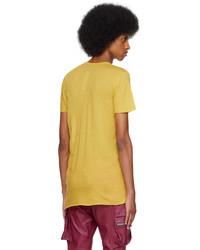 T-shirt à col rond jaune Rick Owens