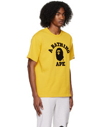 T-shirt à col rond jaune BAPE