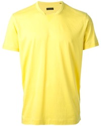 T-shirt à col rond jaune Z Zegna