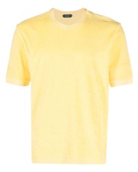 T-shirt à col rond jaune Zanone