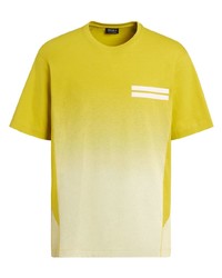 T-shirt à col rond jaune Zegna