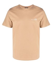 T-shirt à col rond marron clair A.P.C.