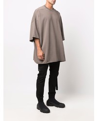 T-shirt à col rond marron clair Rick Owens DRKSHDW