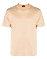 T-shirt à col rond marron clair Brioni