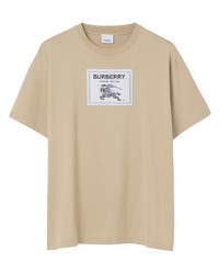 T-shirt à col rond marron clair Burberry