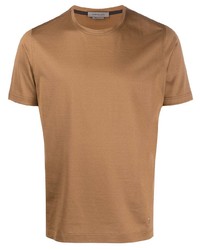 T-shirt à col rond marron clair Corneliani