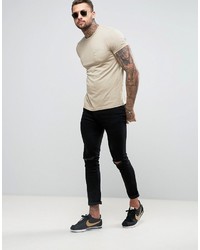 T-shirt à col rond marron clair Asos