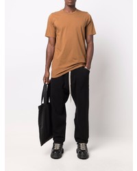 T-shirt à col rond marron clair Rick Owens