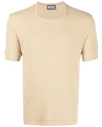 T-shirt à col rond marron clair Diesel