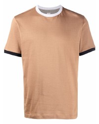 T-shirt à col rond marron clair Eleventy