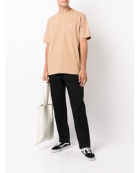 T-shirt à col rond marron clair Stussy