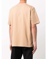 T-shirt à col rond marron clair Stussy