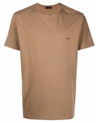T-shirt à col rond marron clair Fay
