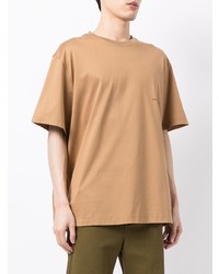 T-shirt à col rond marron clair Wooyoungmi