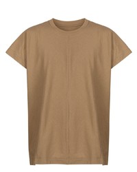 T-shirt à col rond marron clair Homme Plissé Issey Miyake