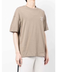 T-shirt à col rond marron clair Emporio Armani