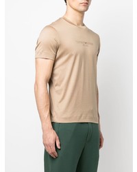 T-shirt à col rond marron clair Emporio Armani