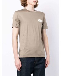 T-shirt à col rond marron clair Emporio Armani