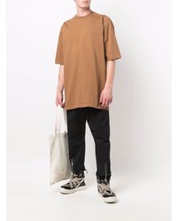 T-shirt à col rond marron clair Rick Owens