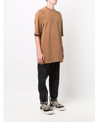 T-shirt à col rond marron clair Rick Owens