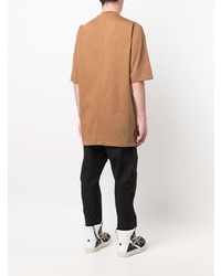 T-shirt à col rond marron clair Rick Owens