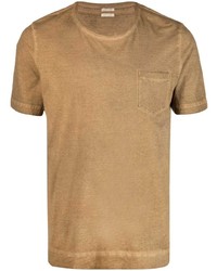 T-shirt à col rond marron clair Massimo Alba