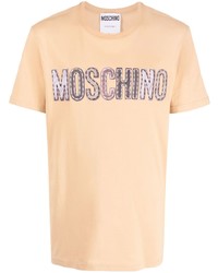 T-shirt à col rond marron clair Moschino