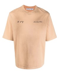 T-shirt à col rond marron clair Off-White