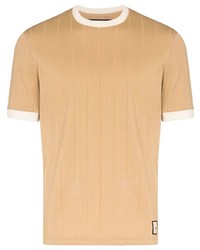 T-shirt à col rond marron clair Prevu