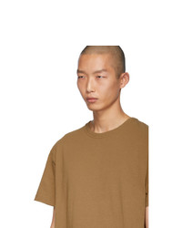 T-shirt à col rond marron clair Bottega Veneta