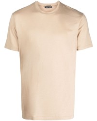 T-shirt à col rond marron clair Tom Ford