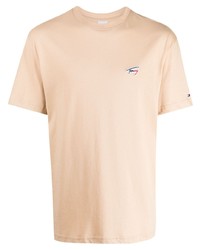 T-shirt à col rond marron clair Tommy Jeans