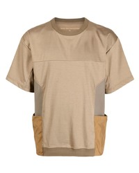 T-shirt à col rond marron clair White Mountaineering