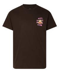 T-shirt à col rond marron foncé Anti Social Social Club